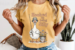 Hooked on Being Silly Goose PNG, Fishing Sublimation Design Product Image 5