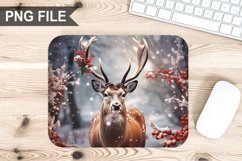 Christmas Deer Sublimation Mouse Pad PNG Design Product Image 1