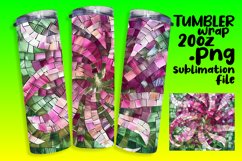 Sparkly Mosaic Flower Tumbler Wrap Sublimation 20oz Product Image 1