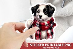 Christmas Dog Sticker| Christmas Sticker PNG Design Product Image 1