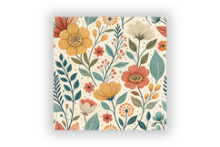 Retro Floral Seamless Pattern Bundle, Scandinavian Flower Product Image 6