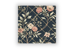Midnight Toile Digital Paper Pack, Vintage Floral Toile Product Image 6