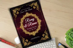 Luxury Royal Burgundy and Gold Wedding Invitation Template Product Image 4