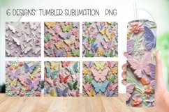 3D Butterflies Tumbler Wrap Sublimation |3D Tumbler Wrap Product Image 1
