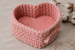 Basket base heart shape 6 inch digital file. Purse basket ma Product Image 6