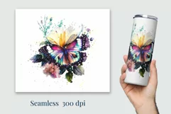 Tumbler Sublimation Design Watercolor Butterfly / PNG/ Wrap/ Product Image 2