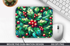 Flowers Mouse Pad Sublimation, Christmas Mouse Pad PNG Product Image 1