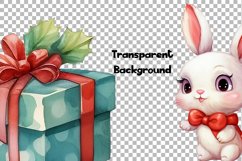 Bunny Christmas Watercolor 47 Cliparts Ai Generated Art Product Image 6