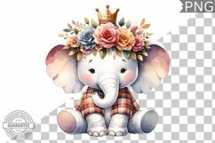 Floral Crown Elephant Sublimation - Clipart Bundle Product Image 7