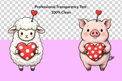 25 Chibi Valentine Animals Clipart Bundle Product Image 6