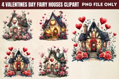 Valentines Day Fairy Houses Clipart PNG Product Image 1