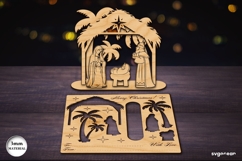 Nativity Scene Gift Cards Bundle | Glowforge | 3D Puzzle Product Image 6