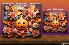 Spooky Pumpkins Halloween Tumbler Wrap | 20 Oz | Sublimation Product Image 7