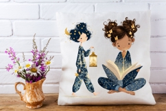 Whimsical Celestial Dreamer Girl Clipart Product Image 6