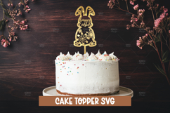 9 Easter bunny cake topper SVG I Cake topper SVG Product Image 7