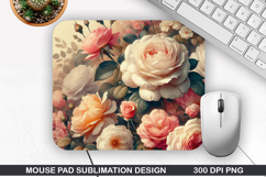 Flower Mouse Pad Sublimation, Spring Flower Mouse Pad PNG Product Image 1