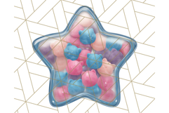 Cute Puffy Star Clipart PNG, 3D Glossy Pastel Stars Clip Art Product Image 2