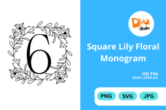 Square Lily Floral Monogram Product Image 1