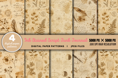 Ink Stained Script Junk Journal JPG Product Image 1