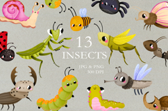 Cute Bugs Clipart, Hand Drawn Baby Insects Graphics Product Image 1