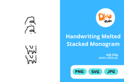 Handwriting Melted Stacked Monogram Product Image 1