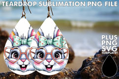 Timeless Teardrop Earrings Gift PNG, Easter Bunny Product Image 1
