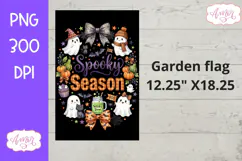 Spooky Season garden flag sublimation PNG, Halloween PNG Product Image 2