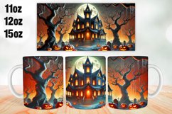 Halloween House Mug Wrap Sublimation 11oz, 12oz, 15oz Product Image 1