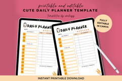 Canva Editable Daily Planner Template, Cute Product Image 3