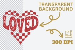 LOVED PNG | Checkered Heart Valentine Sublimation Design Product Image 3