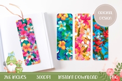 Tropical Flowers Bookmark Template, Tropical Bookmark Product Image 1