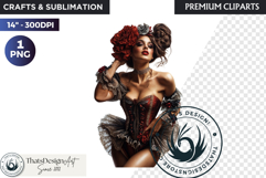 French Cancan cabaret Girl Clipart PNG, Burlesque woman Product Image 1