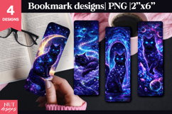 cosmic Black Cat Bookmark PNG magical fantasy bookmark Product Image 1