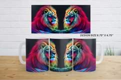 3D Neon Lion Mug Wrap | Mug sublimation design Product Image 8