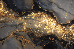 Gold glitter on a black and gray marble background Product Image 1