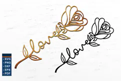 Faith Hope Love, Rose SVG, Flower SVG Laser Cut Files Product Image 4