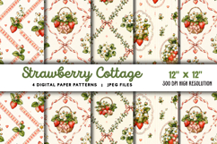 Strawberry Cottage Digital Paper JPG Product Image 1