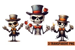 Watercolor Magician Skeleton Sublimation, PNG Product Image 1