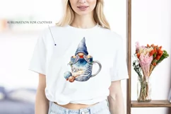 Watercolor Christmas gnome in tea mug, Gnome PNG Product Image 6