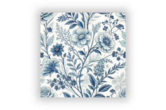 Blue Toile Seamless Digital Paper, French Floral Shabby Chic Product Image 6