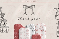 Cheers and Charms, line art fancy event elements vector art Product Image 6