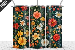 Flowers Tumbler Wrap | Sublimation Design | Tumbler PNG Product Image 1