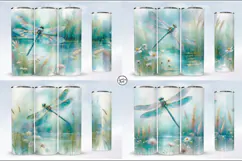 4 Dragonfly Tumbler Sublimation, 20 oz Tumbler Wrap Product Image 2