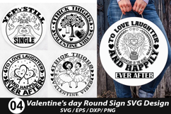 Valentine's Day Round Sign Design - to love laughter and hap Product Image 1