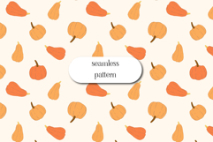 Pumpkin and Gourd Seamless Pattern for Autumn Designs Product Image 1