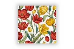 Tulip Garden Seamless Pattern, Bright Reds and Yellows Product Image 6