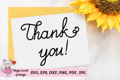 Thank you calligraphy hand lettering cut file svg pdf png Product Image 4