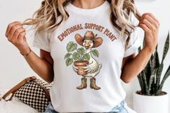Emotional Support Plant PNG, Funny Goose Cowboy Sublimation Product Image 1