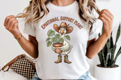 Emotional Support Plant PNG, Funny Goose Cowboy Sublimation Product Image 1