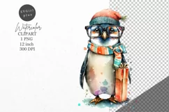 Christmas clipart, Penguin clipart, Winter sublimation Product Image 1